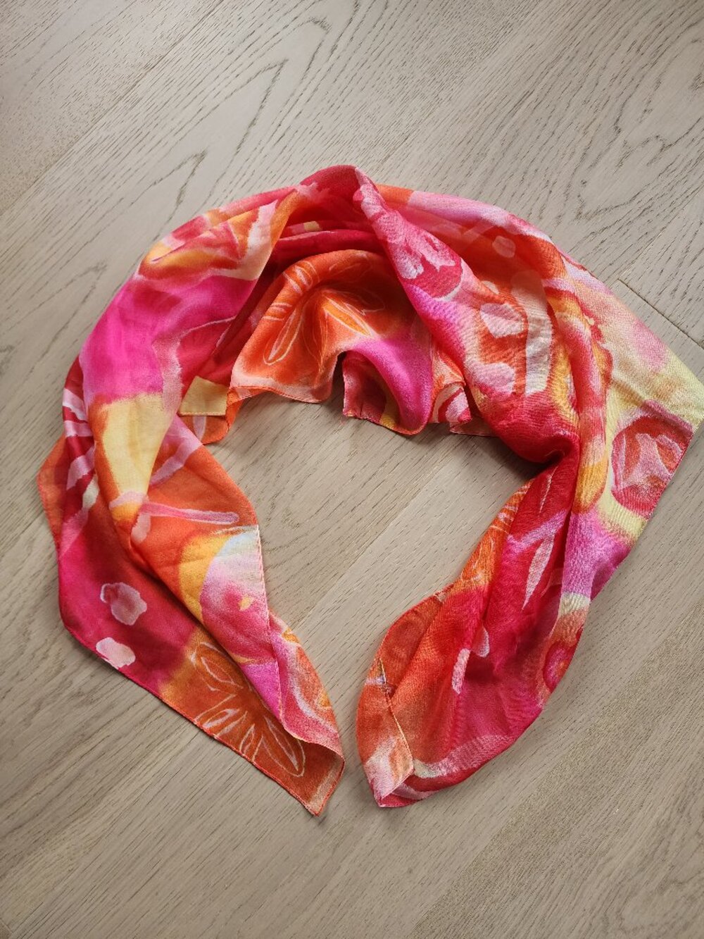 Pretty silk square scarf